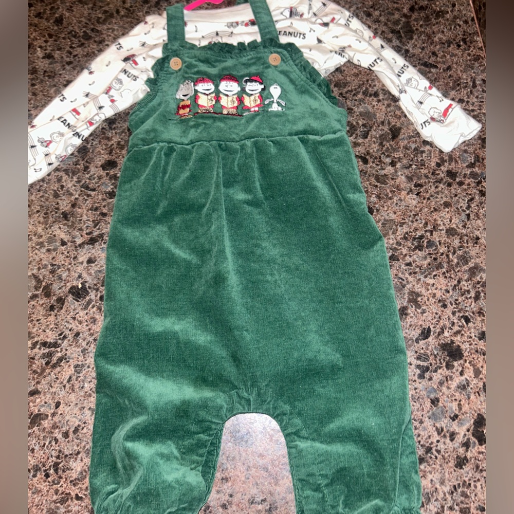 Charming Green Kids Overalls